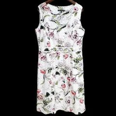 #snc ローラアシュレイ LAURAASHLEY ワンピース 13 白 ノースリーブ 花柄 レディース [792210]