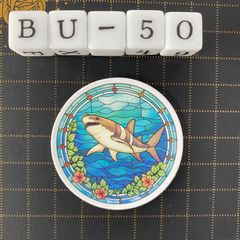 방수 스티커 상어 해양 생물 스테인드 글라스 풍 BU-50