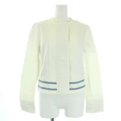 シーバイクロエ SEE BY CHLOE ノーカラージャケット デニム ジップアップ F34 S 白 ホワイト /TKのサムネイル