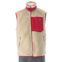 パタゴニア フリース クラシック レトロX  ベスト アウター 23047FA11 アイボリー×レッド M【中古】