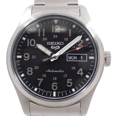 【美品】SEIKO セイコー 5スポーツ  フィールドシリーズメカニカル 自動巻き メンズ 腕時計 黒文字盤 SBSA111 / 4R36-10A0【いおき質店】