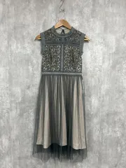 美品 c collection ラメ レース タグ付 結婚式二次会 ドレス ワンピース sizeM/緑 ■■ レディース