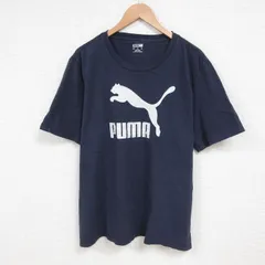 XL/古着 プーマ 半袖 ブランド Tシャツ メンズ ビッグロゴ 大きいサイズ クルーネック 紺 ネイビー 25jun10 中古