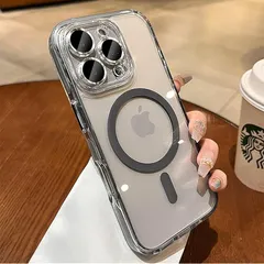 【新品】 iyite iPhone 15 Pro Max 用 ケース クリア マグネット[MagSafe対応] [黄変防止] TPU ショック吸収 バンパー ドロップ保護 カメラレンズフルカバー 6.7インチ チタングレー 0
