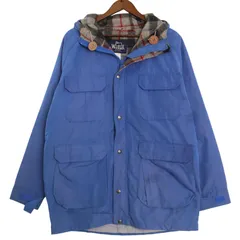 80年代 USA製 WOOLRICH ウールリッチ マウンテンパーカー アウトドア ブルー (メンズ L) 中古 古着 A2875