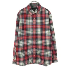 トミーヒルフィガー チェック柄 長袖 ボタンダウンシャツ L レッド系 TOMMY HILFIGER メンズ 古着 【240314】