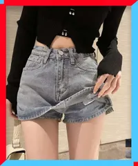 新品 デニムスカパン キュロットスカート 普段着 台形スカート キュロット デニム カッコイイボトムス 【送料無料】