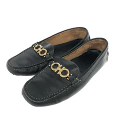 美品　サルヴァトーレフェラガモ　ヴァラレザードライビングシューズ　ローファー　黒 Salvatore Ferragamo / サルヴァトーレ フェラガモ】レディース