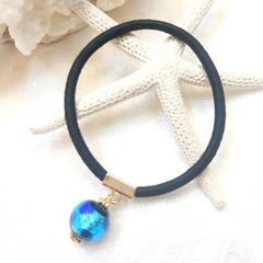 [新品・人気]ホタルがらすヘアゴム♫(ブレスレットにも⭐︎)ブルーカラー♪
