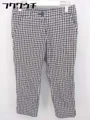 ◇ NATURAL BEAUTY BASIC ギンガムチェック 七分丈 クロップドパンツ サイズM ホワイト ブラウン ネイビー レディース 【中古】 【1102120010064】