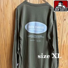 【古着】BENDAVIS(ベンデイビス)長袖Tシャツ XL カーキ ロンT バックプリント 状態良