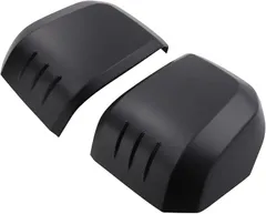 CustomDivine 互換品トヨタ 用 サイドミラー ドアミラー カバー 左右セット エアロフィン 付き ハイエース HIACE 200系 6型 専用 飛び石 傷 割れ 防止 保護 プロテクター ドレスアップ カスタム パーツ(ブラック)