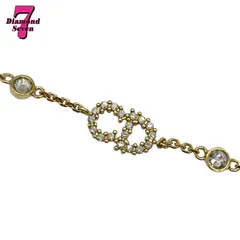 【中古】Christian Dior ディオール Clair D Lune クレール ディー リュヌ ブレスレット レディース アクセサリー B0668CDLCY_D301 メタル・レジンパール・クリスタル CDロゴ  ⓪