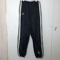 adidas TEAM ジョガーパンツ ナイロンパンツ トラックパンツ ジャージ スリーライン 裾刺繍 裾ジップ 90's マレーシア製 メンズ 1990年代 ブラック