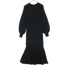 RESEXXY リゼクシー 長袖 ニット ロングワンピース F ブラック レディース 古着