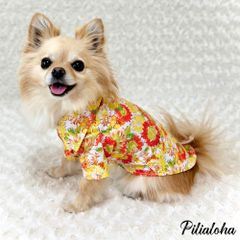 カッターシャツ 犬服 ペット服 柄シャツ 花柄 柄シャツ わんちゃん ねこちゃん 猫服 シャツ 半袖 ペットウェア 春服 夏服 春夏