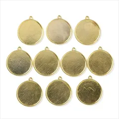 ミール皿【g45 ゴールド】10個セット ラウンド 型枠 モールド UVライト ストラップ キーホルダー チャーム クレイ ネックレス ペンダント ハンドメイドアクセサリーパーツ