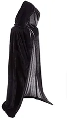 ナキラ(Nakira) ベルベット調 色が選べる マント フード付 魔女 死神 仮装ハロウィン クリスマス 文化祭 学園祭 変装 黒 nkr362(ブラック)