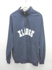 ◇ XLARGE エクストララージ ハーフジップ アーチロゴ プルオーバ 長袖 トレーナー サイズL ネイビー メンズ P  【1405090019151】