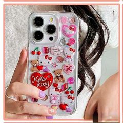 かわいい キティ iphoneケース キティちゃん iPhone16/15/14/13ケース  スマホケース 韓国