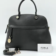 【極美品】FURLA PIPER トップハンドル ハンドバッグ 2way 黒色