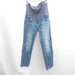 ◇ Θ ANGELIEBE 後ろウエストゴム マタニティパンツ サイズL ブルー系 レディース E  【1503050018999】