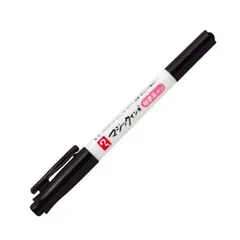 (まとめ) 寺西化学 油性マーカー マジックインキ なまえペン 極細+細字 黒 MNTP-T1 1本 【×100セット】