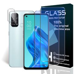 】 対応 OPPO Reno5 a 指紋認証 ガラスフィルム ルーライトカット（２枚入り）＋レンズ保護フィルム（2枚入り ） opporeno5a レンズ保護フィルム 硬度9H 日本旭硝子素材 3D 高透過率 飛散防止 強化ガラス 日本旭硝子製 耐衝撃 Wek
