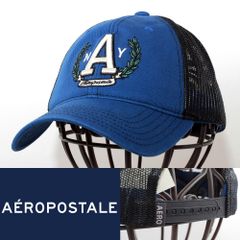 メッシュキャップ 帽子 メンズ エアロポステール Aeropostale Signature Laurel Adjustable Trucker ブルー 0094272069 USA ブランド