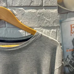 古着　M NAUTICA ワンポイント　ロゴ　グレー　長袖Tシャツ