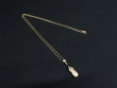 ■極美品■ NINA RICCI ニナリッチ ヴィンテージ パール ラインストーン ネックレス ペンダント アクセサリー ゴールド系 DH6547