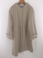 ■ classicalelf クラシカルエルフ ノーカラー 長袖 コート サイズL ベージュ系 レディース E  【1305010014498】