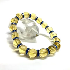 シトリン パワーストーン ブレスレット 8mm 11月誕生石 （ブルー）メンズ・レディース　男性・女性　数珠ブレス　開運 [21]