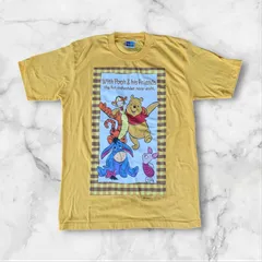 ディズニー　tシャツ　くまのプーさん　tシャツ　プーさん　ピグレット　ティガー　イーヨー　キャラ集合　イエローボディ