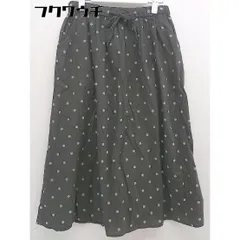 ◇ Samansa Mos2 水玉 ドット ウエストゴム ロング フレア スカート サイズ F カーキ ホワイト レディース  【中古】 【1112220003743】