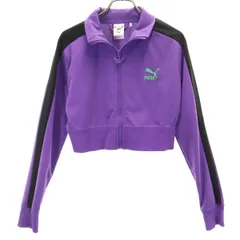 PUMA プーマ DUA LIPA デュア・リパ コラボ ショート丈 トラックジャケット M パープル レディース 古着のサムネイル