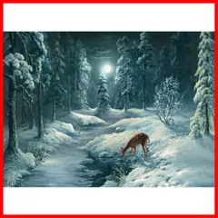MISITU ジグソーパズル 1000ピース パズル 風景 雪 冬 森 自然 鹿