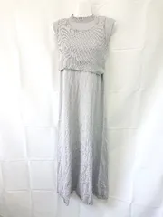 ◇ ⊂ dazzlin ダズリン バックリボン ニット アンサンブル ワンピース ビスチェ サイズF グレー系 レディース E  【1507160015701】