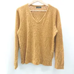 ◇ ADAM ET ROPE' アダムエロペ Vネック 後ろストライプ 長袖 ニット セーター サイズ42 オレンジブラウン系 レディース E  【1402200014891】