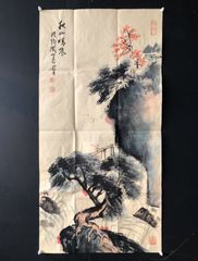徐悲鴻 奔馬図 横幅六尺 掛軸 馬図 動物画 水墨画 純手描き 中国美術