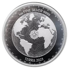 [保証書・カプセル付き] 2023年 (新品) ニウエ「地球・テラ」純銀 1オンス 銀貨