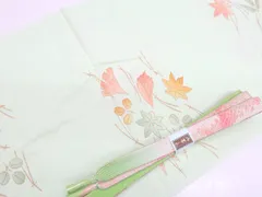 【一輝堂】【着物】 和装小物 帯締め 帯揚げ セット 帯締 帯揚 松葉 葉文 高麗組 金糸 25w06-7413