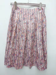 ◇ ⊂ NEWYORKER ニューヨーカー 総柄 膝下丈 フレア スカート サイズ11 レッド系 レディース P  【1409250001659】