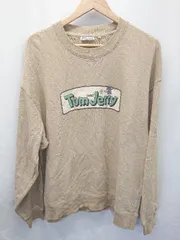 ◇ Θ DISCUS ディスカス トムとジェリー 長袖 トレーナー スウェット サイズL ベージュ系 レディース メンズ E  【1507100013590】