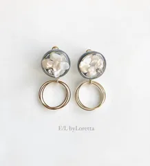 Mini circle shell triple hoop pierce