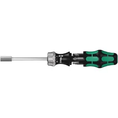 WERA ヴェラ 6点組 プラス マイナス スクエアドライバービット Kraftform ラチェットハンドルセット 差込6.35mm ハンドル内ビット収納機能付 073661
