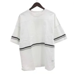 スタンプド/STAMPD ラウンドヘム ボーダー ライン 半袖 カットソー Tシャツ ホワイト  サイズ メンズLのサムネイル