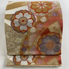 503y10☆袋帯 花唐草 菊 桜 松 鹿の子 金糸 唐織☆美品 成人式 結婚式 503y10☆袋帯 花唐草 菊 桜 松 鹿の子 金糸 唐織☆美品 成人式 結婚式