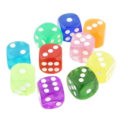 サイコロ さいころ ダイス 6面 アクリル 16mm クリア カラフル 立方体 ボードゲーム 双六 雑貨 おもちゃのサムネイル