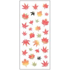 和風シール 紅葉 JP244 1シート 秋 もみじ 和柄 日本 風情 ギフト 奥山 日本製